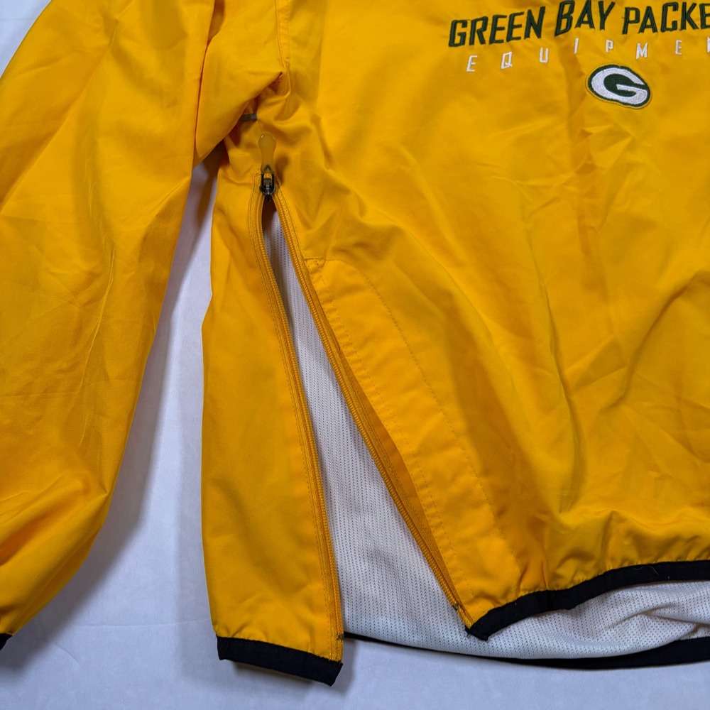 Reebok NFL Green Bay Packers Equipment Quarter Zip Windbreaker Yellow Mens M - Picture 7 of 14